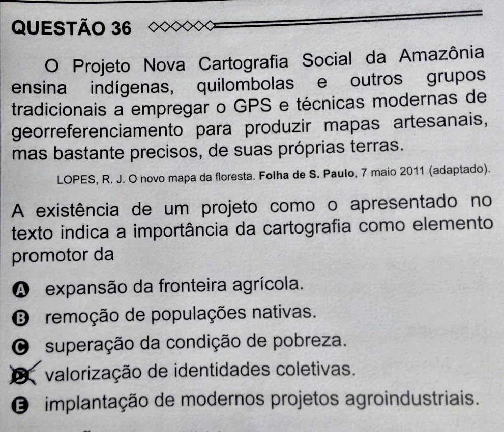 Projeto Nova Cartografia Social Da Amazônia presente no ENEM 2015