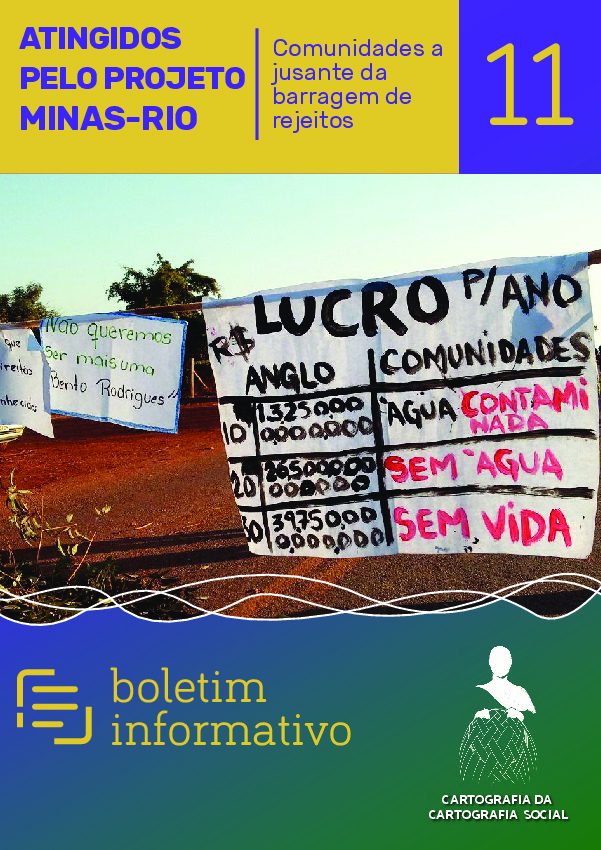 Lançamento do Boletim Informativo “ATINGIDOS PELO PROJETO MINAS-RIO: Comunidades a Jusante da Barragem de Rejeitos, Belo Horizonte – MG